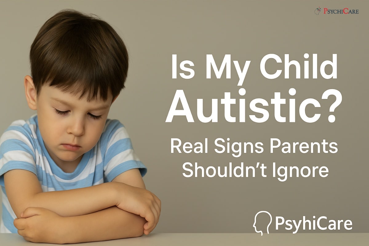 Horizontal feature image for “Is My Child Autistic?” article showing a child looking away, symbolizing early signs of autism spectrum disorder in children.