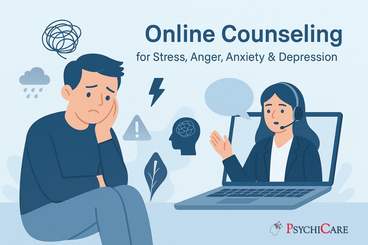 Online Counseling for Stress Anger Anxiety Depression PsychiCare