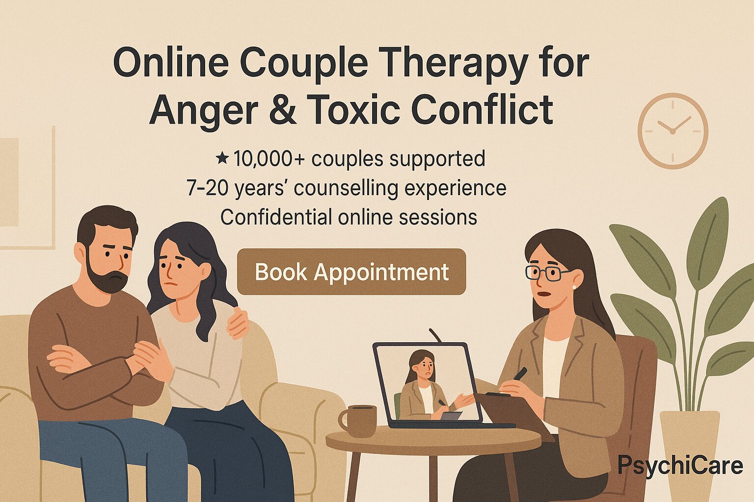 Online Couple Therapy for Anger and Toxic Conflict