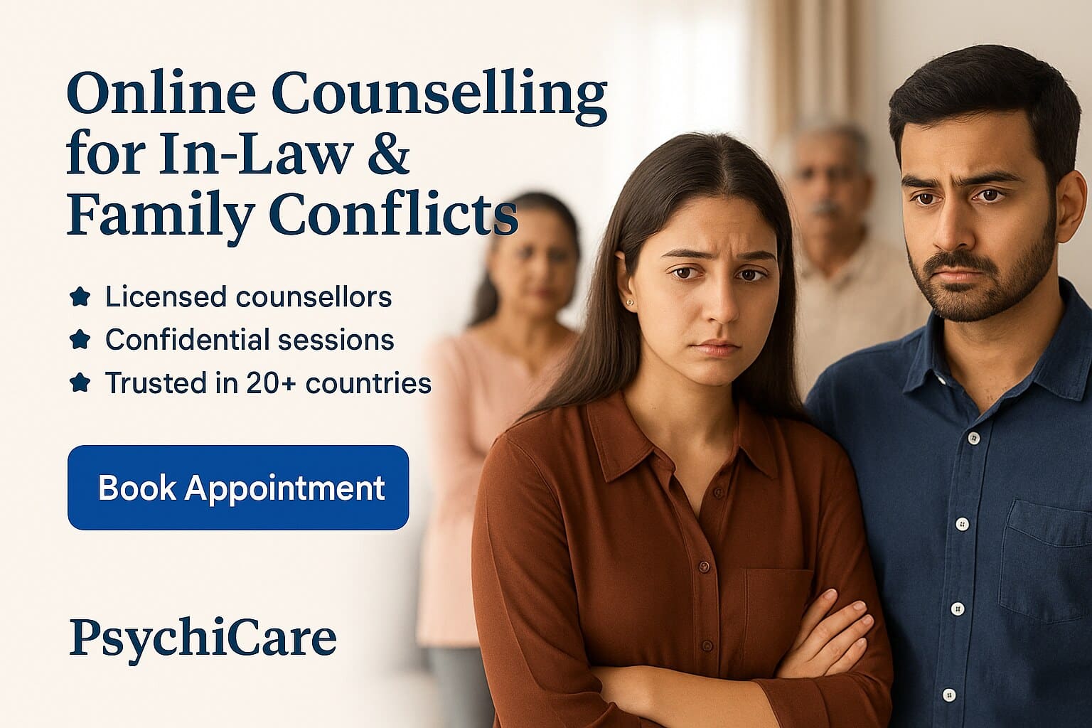 Online Marital Counselling for In-Law and Family Conflicts in India and Abroad