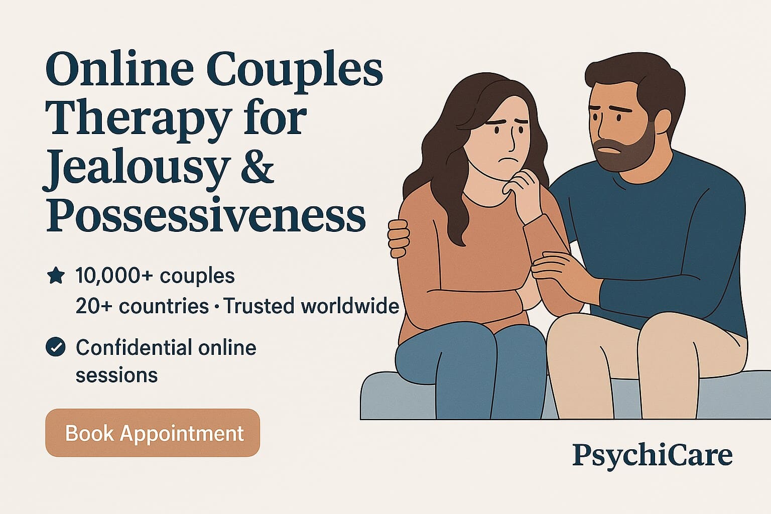 Online Couple Therapy for Jealousy and Possessiveness in India, USA, UK, Canada, Australia, and UAE