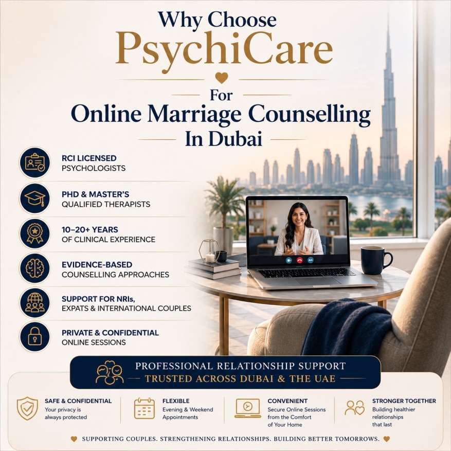 Why Choose PsychiCare for Online Marriage Counselling in Dubai
