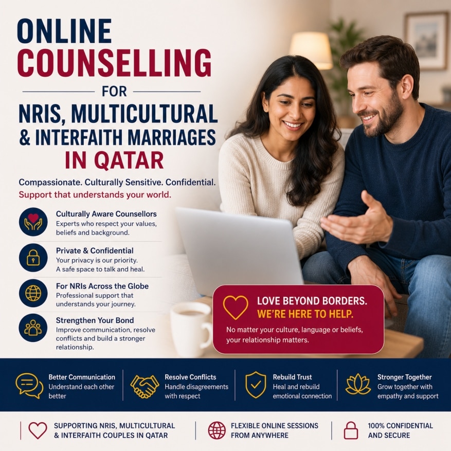 Online Counselling for NRIs, Multicultural and Interfaith Marriages in Qatar