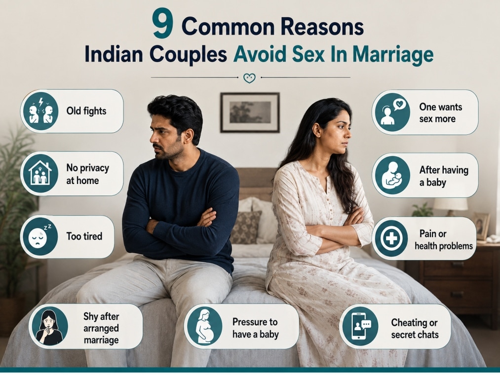 9 common reasons Indian couples avoid sex in marriage including stress, no privacy, childbirth, health problems and trust issues