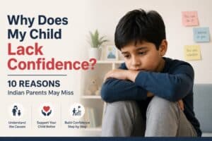 Child sitting quietly and looking unsure, illustrating low confidence and self-esteem concerns in children.
