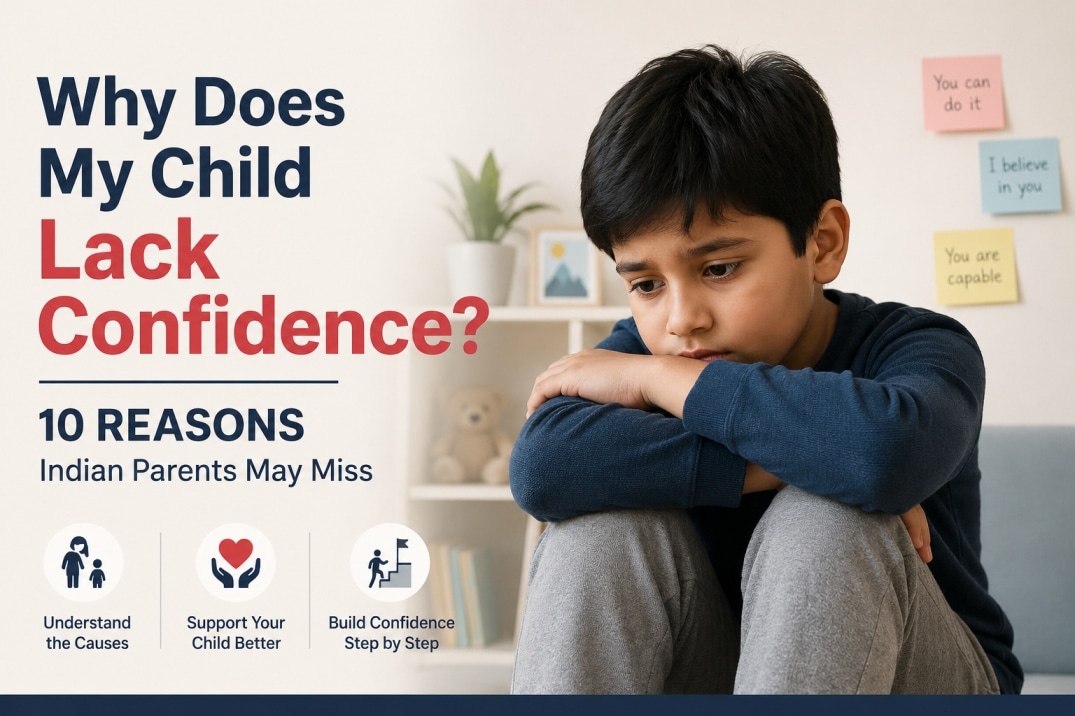 Child sitting quietly and looking unsure, illustrating low confidence and self-esteem concerns in children.
