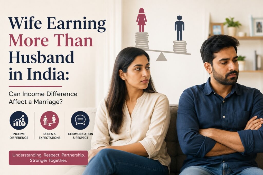 Wife earning more than husband in India and facing income difference marriage issues