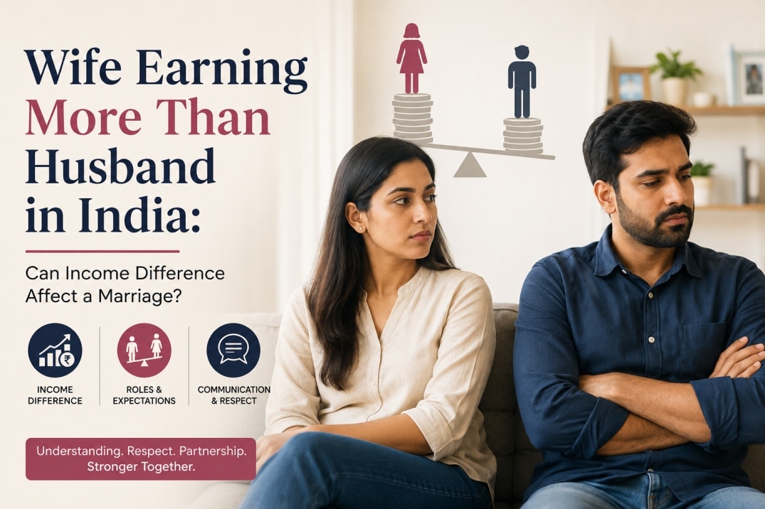 Wife earning more than husband in India and facing income difference marriage issues