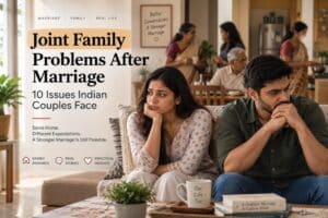Indian couple facing joint family problems after marriage while living with parents and other family members