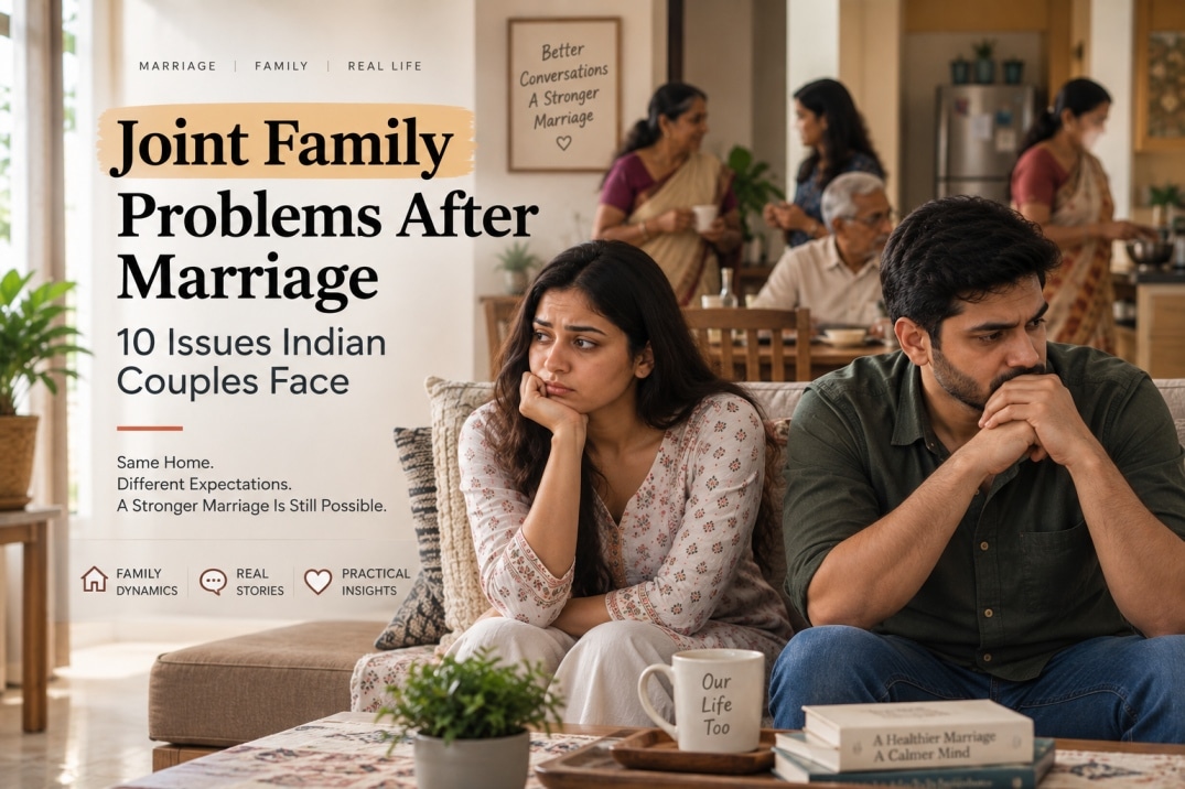 Indian couple facing joint family problems after marriage while living with parents and other family members