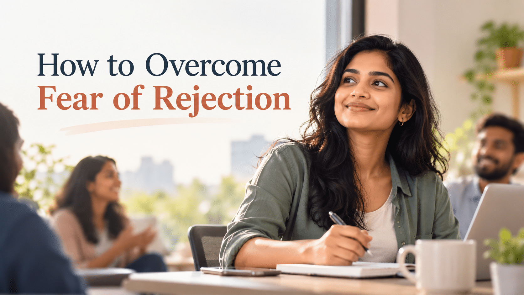 How to Overcome Fear of Rejection Young Indian woman looking confident and positive, representing how to overcome fear of rejection and build self-confidence.